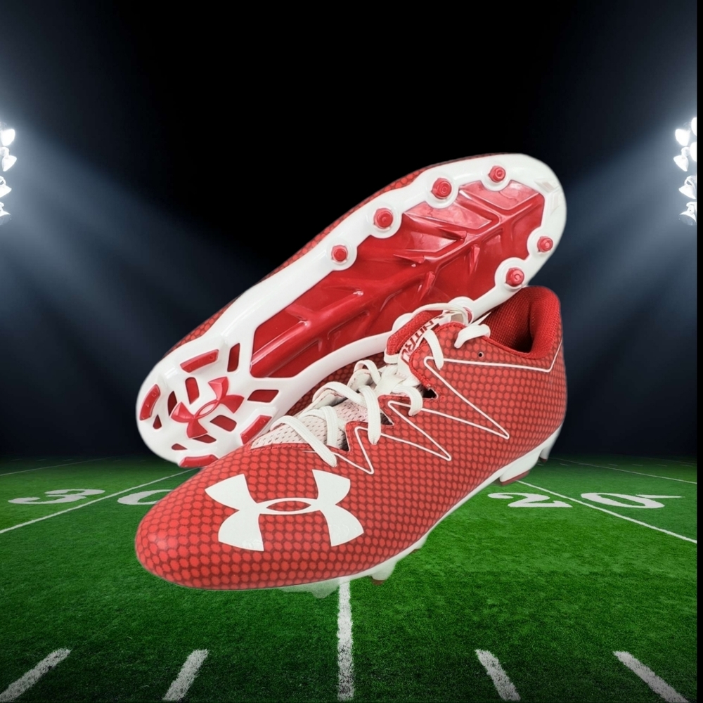 Under Armour Nitro Low Football Cleats Men US 15 Red White Low NFL 1269721-611